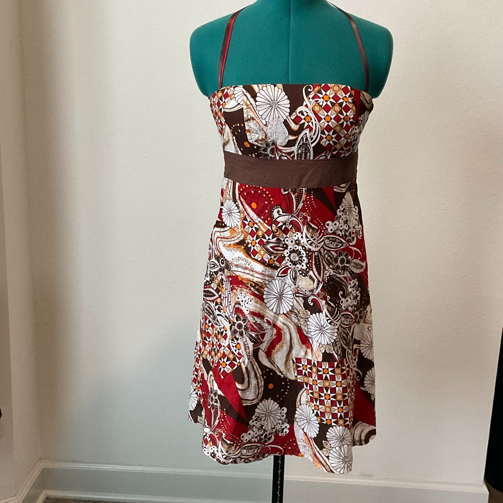Le Vertige Strapless Floral Boho Multi Colored Dress Size 1